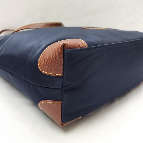 Dooney & Bourke Blue Nylon Double Handles Zipper Tote Shoulder Bag - Picture 15 of 16